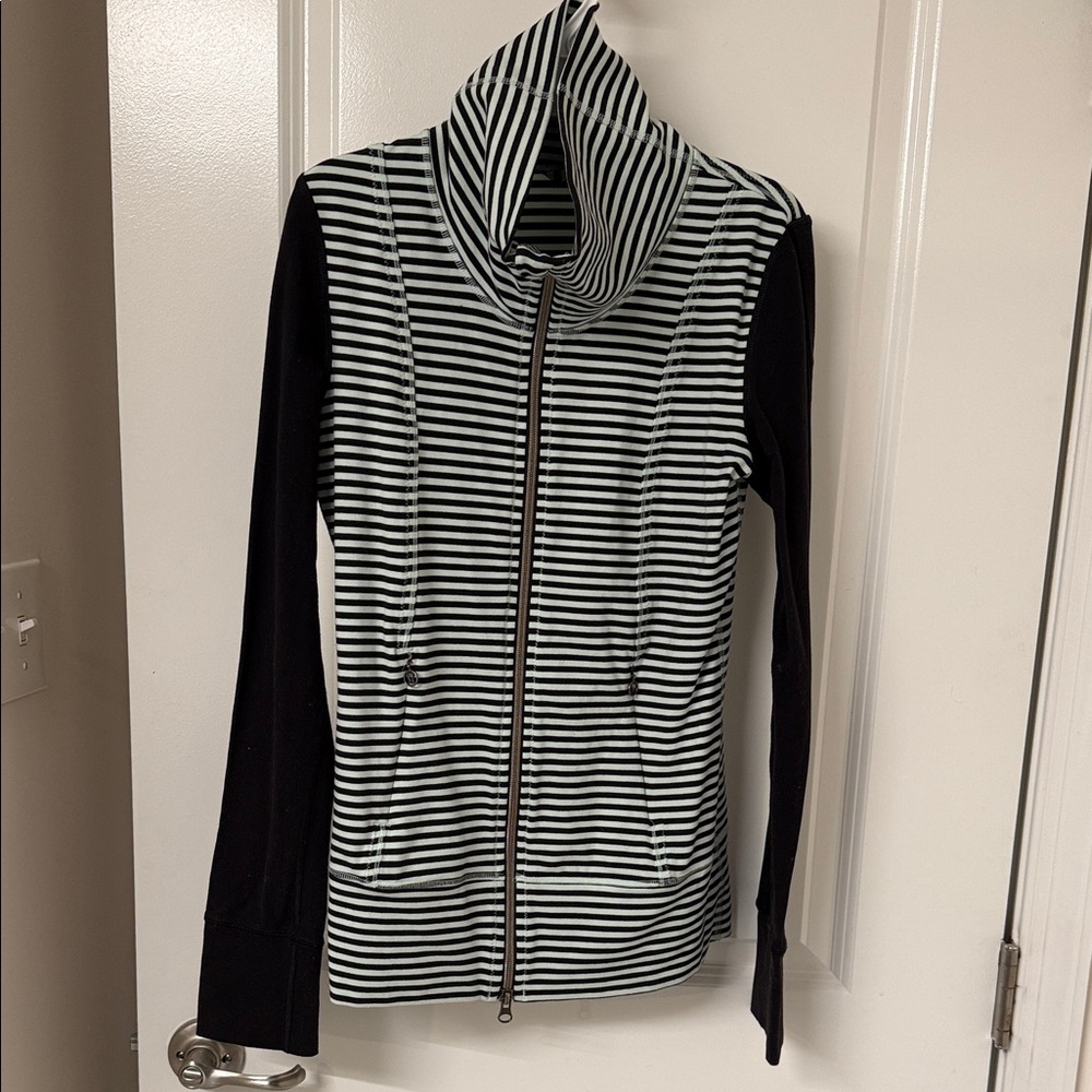 Lululemon Striped Black and White Zip-Up Jacket